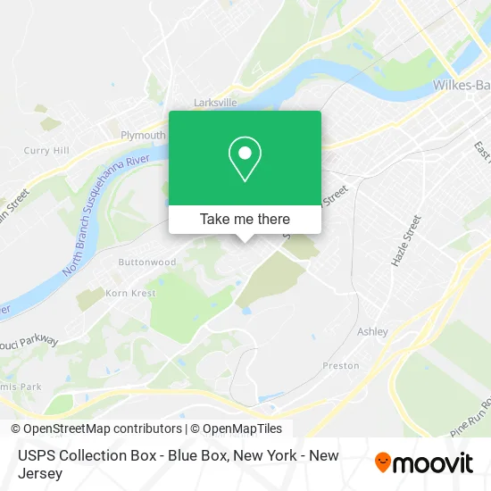 USPS Collection Box - Blue Box map