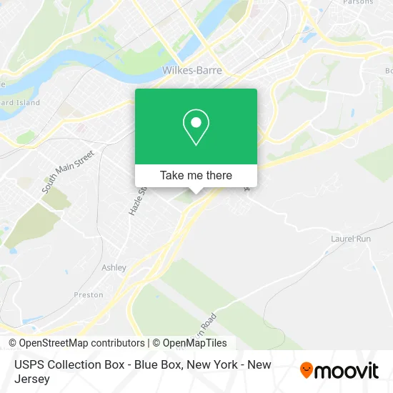 USPS Collection Box - Blue Box map