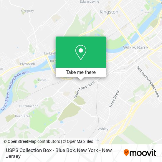 Mapa de USPS Collection Box - Blue Box