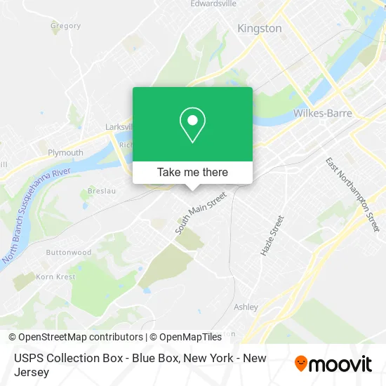 USPS Collection Box - Blue Box map