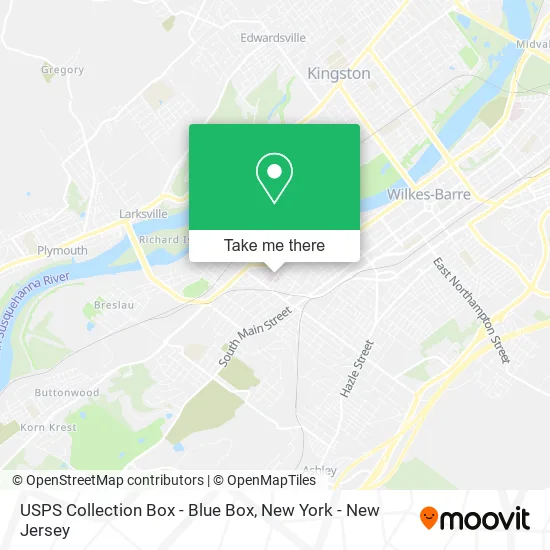 USPS Collection Box - Blue Box map