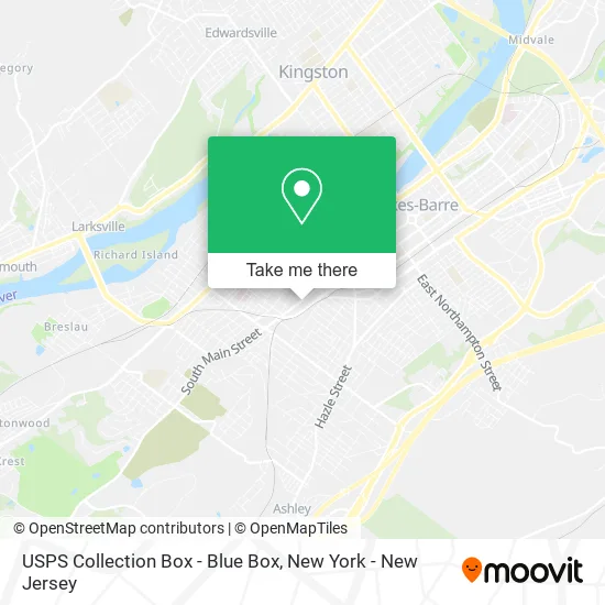 Mapa de USPS Collection Box - Blue Box