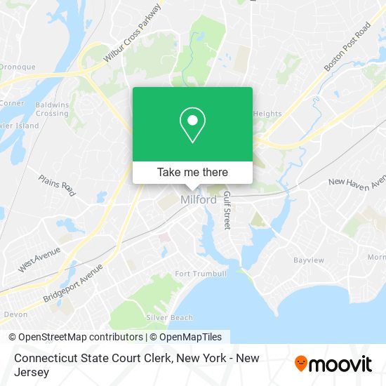 Connecticut State Court Clerk map