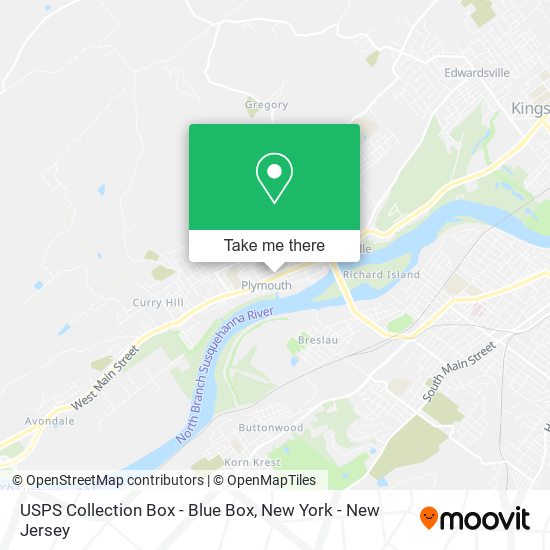 Mapa de USPS Collection Box - Blue Box