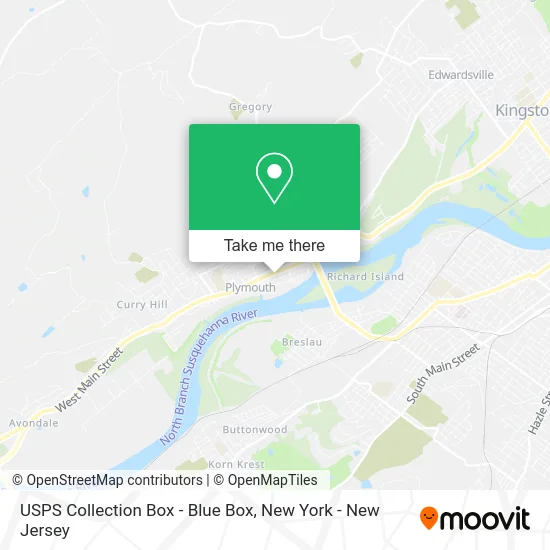 USPS Collection Box - Blue Box map