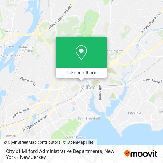 Mapa de City of Milford Administrative Departments