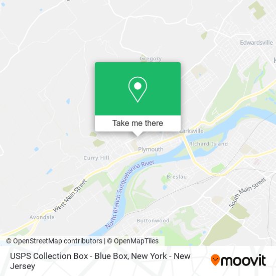 Mapa de USPS Collection Box - Blue Box