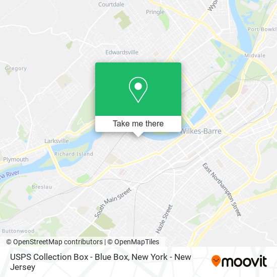Mapa de USPS Collection Box - Blue Box