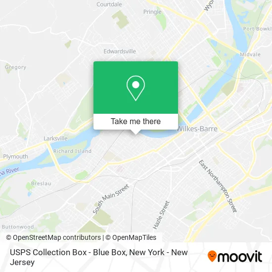 Mapa de USPS Collection Box - Blue Box