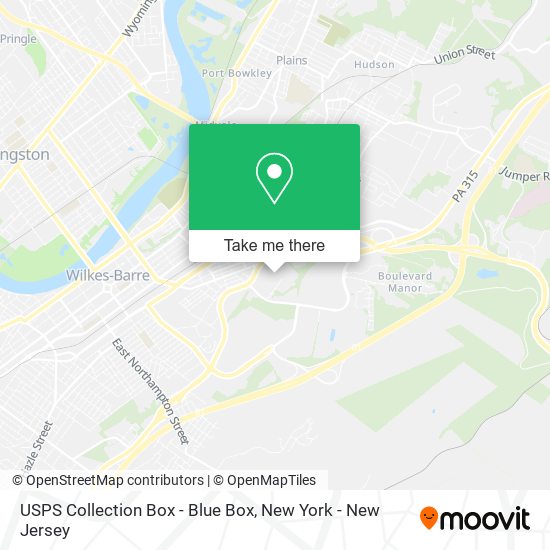 Mapa de USPS Collection Box - Blue Box