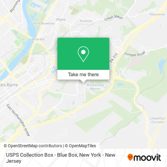 USPS Collection Box - Blue Box map