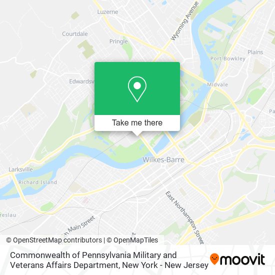 Commonwealth of Pennsylvania Military and Veterans Affairs Department map