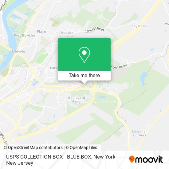 USPS COLLECTION BOX - BLUE BOX map
