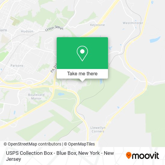 Mapa de USPS Collection Box - Blue Box