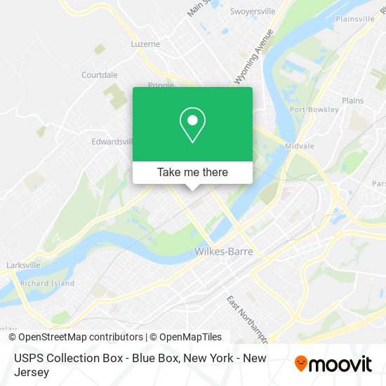 Mapa de USPS Collection Box - Blue Box