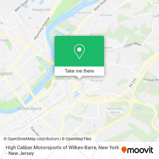 High Caliber Motorsports of Wilkes-Barre map