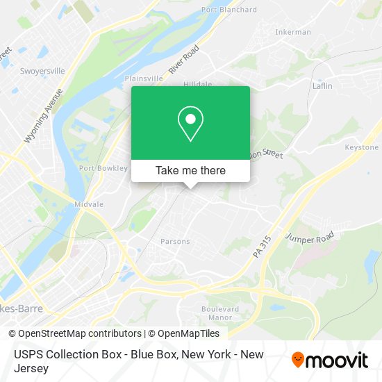 USPS Collection Box - Blue Box map