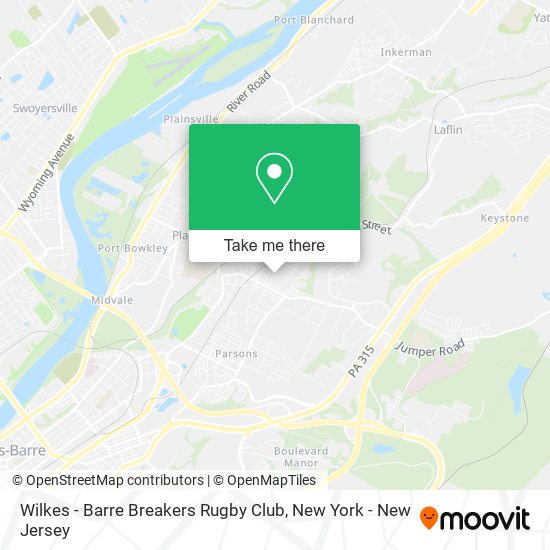 Wilkes - Barre Breakers Rugby Club map