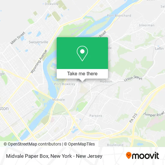 Midvale Paper Box map