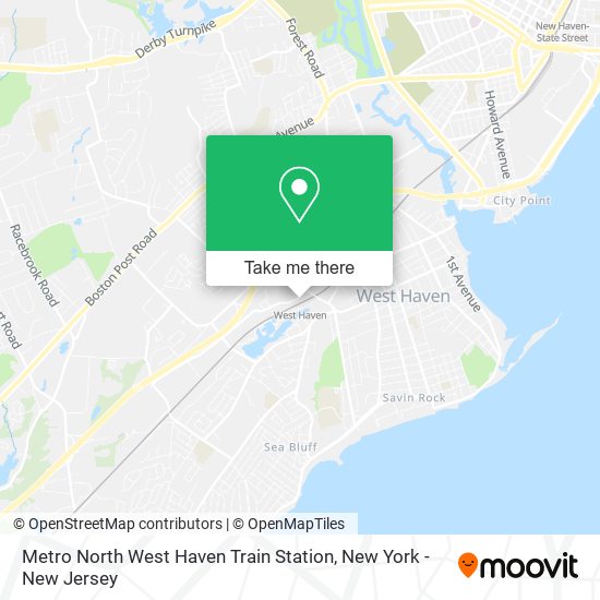 Metro North West Haven Train Station map