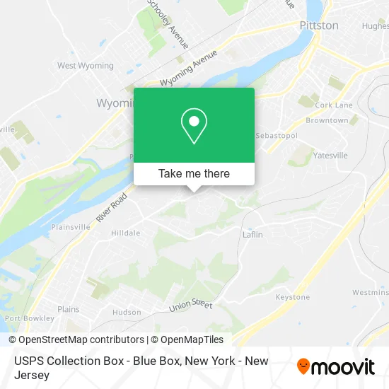 Mapa de USPS Collection Box - Blue Box