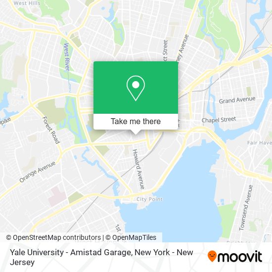 Mapa de Yale University - Amistad Garage