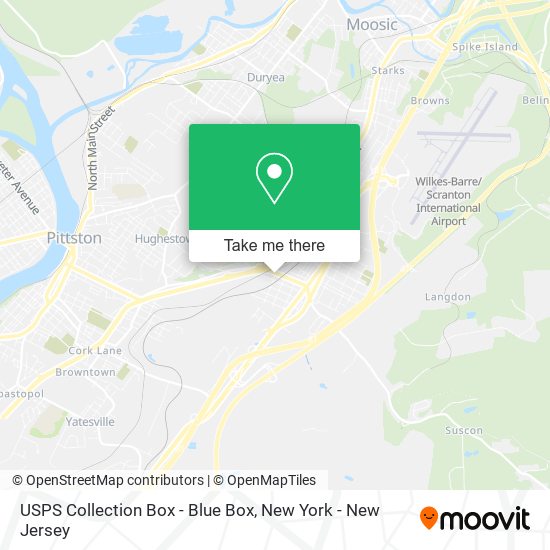 Mapa de USPS Collection Box - Blue Box