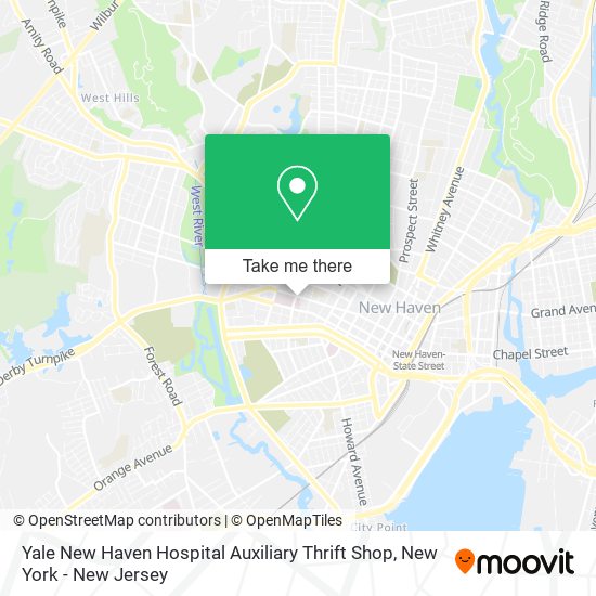 Mapa de Yale New Haven Hospital Auxiliary Thrift Shop