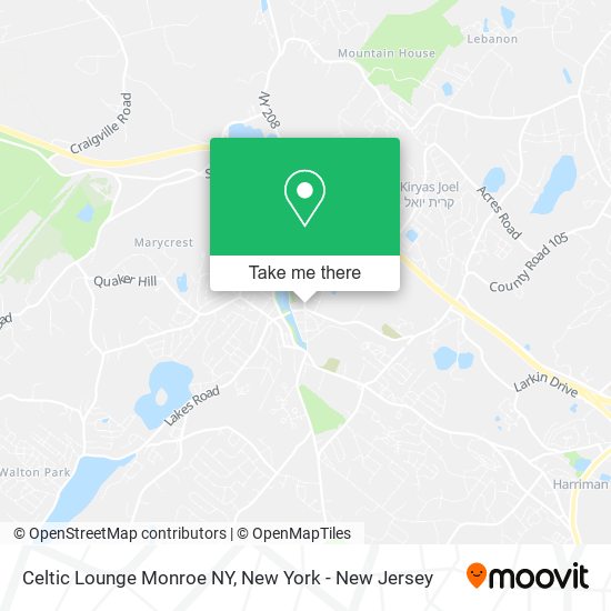 Celtic Lounge Monroe NY map