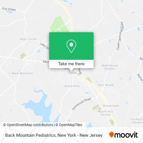 Mapa de Back Mountain Pediatrics