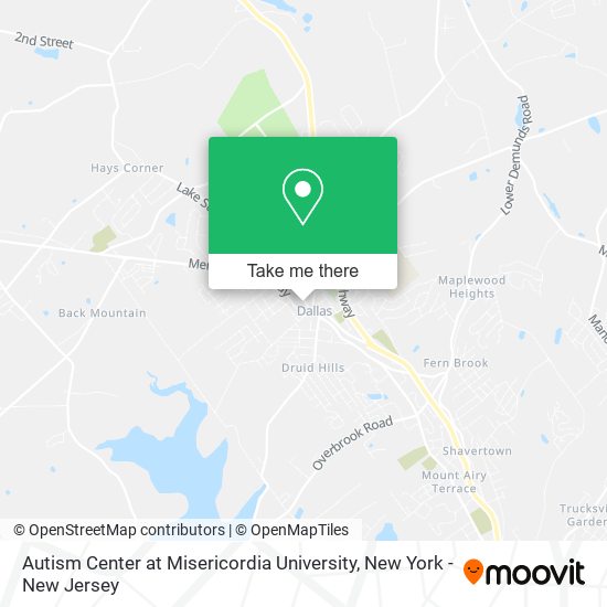 Autism Center at Misericordia University map