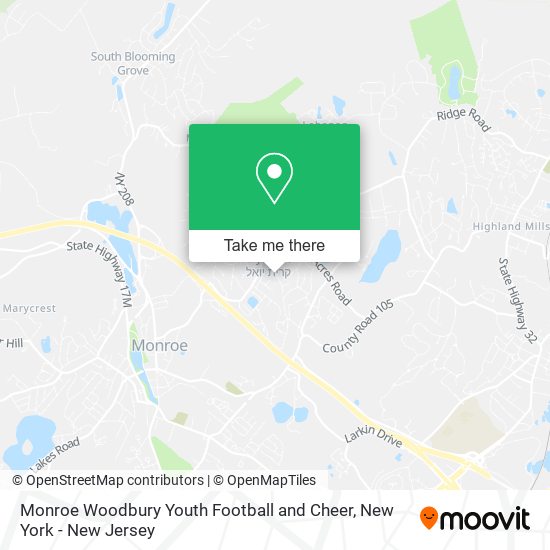 Monroe Woodbury Youth Football and Cheer map