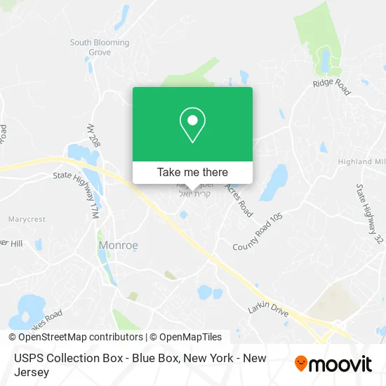 USPS Collection Box - Blue Box map
