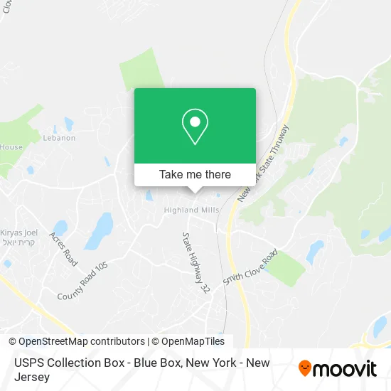 USPS Collection Box - Blue Box map