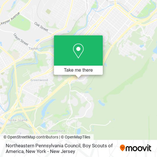 Mapa de Northeastern Pennsylvania Council, Boy Scouts of America