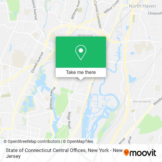State of Connecticut Central Offices map