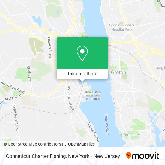 Mapa de Conneticut Charter Fishing