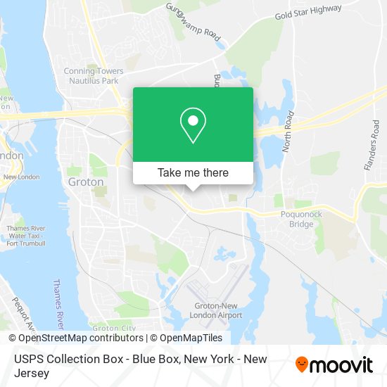 Mapa de USPS Collection Box - Blue Box