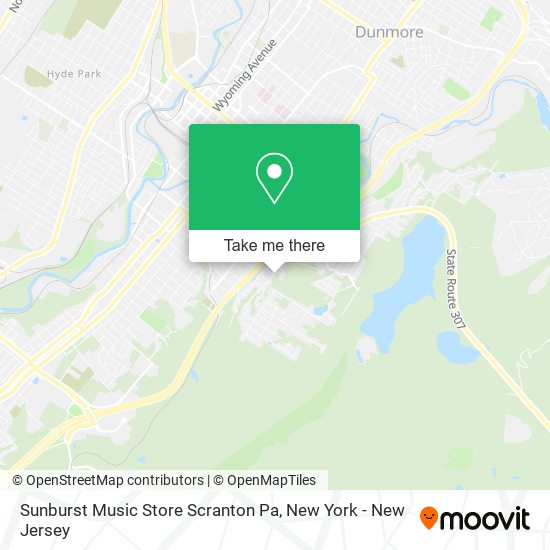 Sunburst Music Store Scranton Pa map