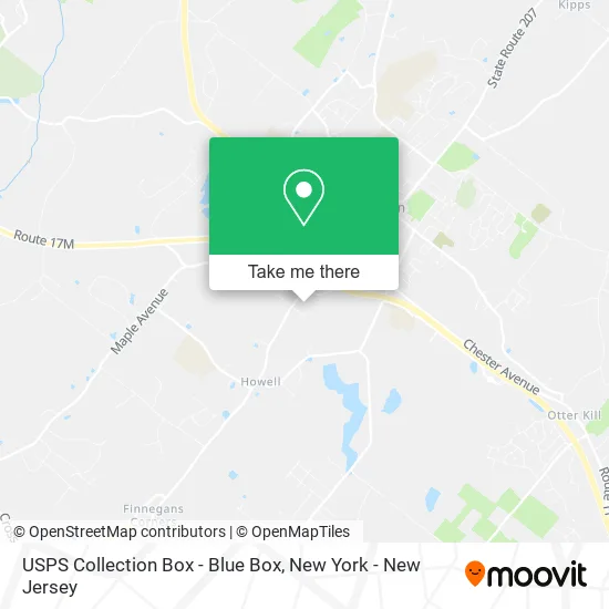 Mapa de USPS Collection Box - Blue Box