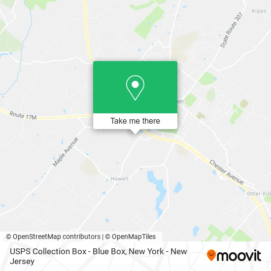 USPS Collection Box - Blue Box map