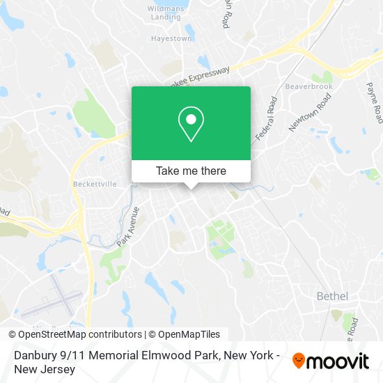 Danbury 9 / 11 Memorial Elmwood Park map