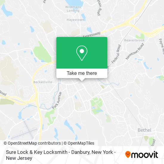 Sure Lock & Key Locksmith - Danbury map