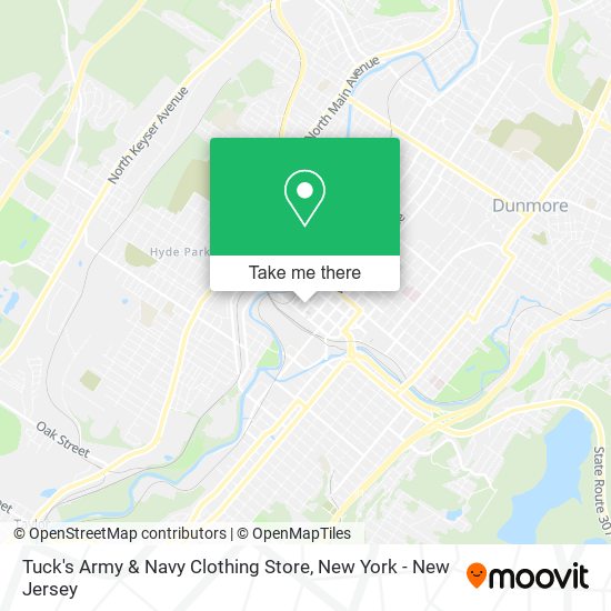 Tuck's Army & Navy Clothing Store map