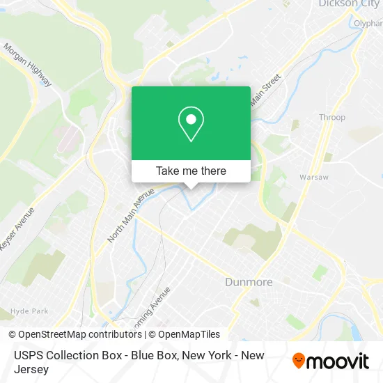 USPS Collection Box - Blue Box map