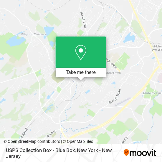 Mapa de USPS Collection Box - Blue Box