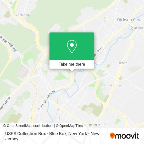 Mapa de USPS Collection Box - Blue Box