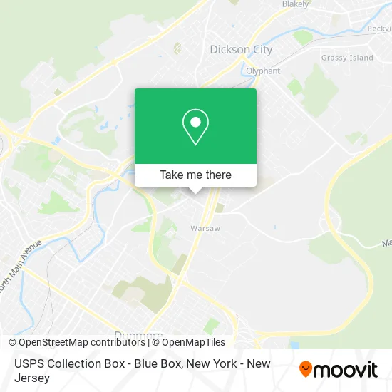 USPS Collection Box - Blue Box map