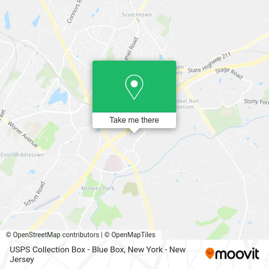 USPS Collection Box - Blue Box map