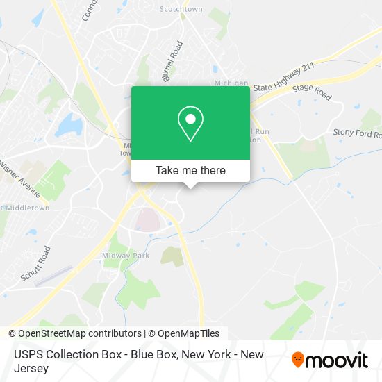 Mapa de USPS Collection Box - Blue Box